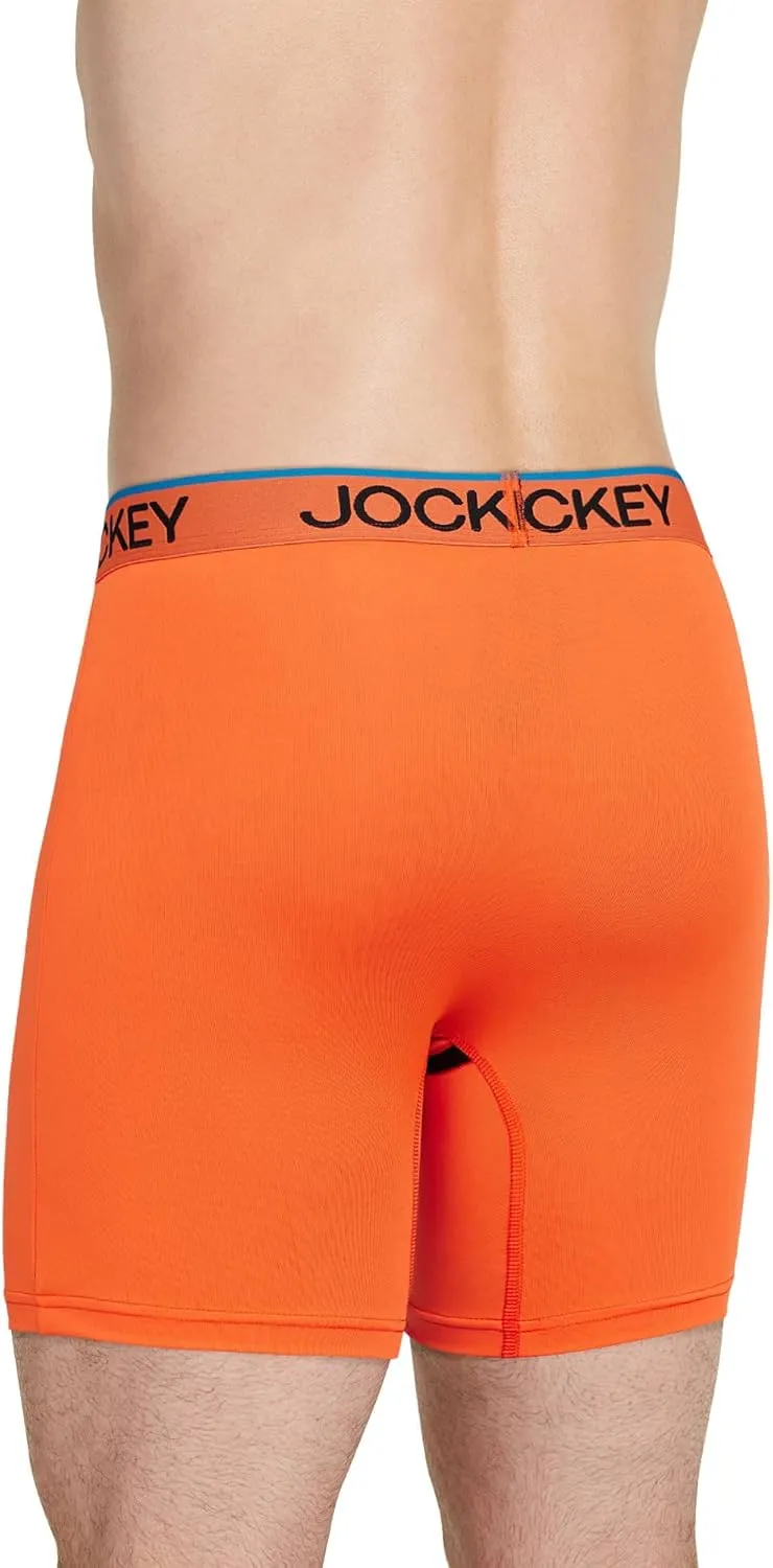 Jockey Men's Underwear Big Man Chafe Proof Pouch Microfiber 6" Boxer Brief - 2 Pack
