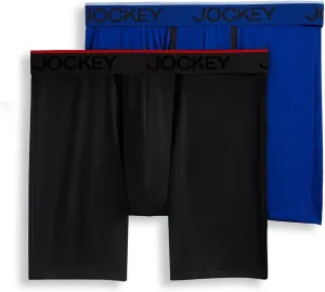 Jockey Men's Underwear Big Man Chafe Proof Pouch Microfiber 6" Boxer Brief - 2 Pack