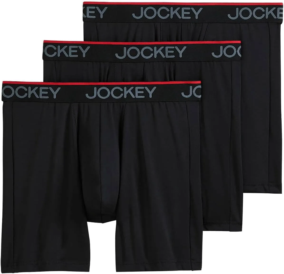 Jockey Men's Underwear Chafe Proof Pouch Microfiber 6" Boxer Brief - 3 Pack