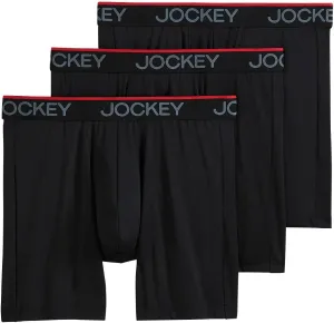 Jockey Men's Underwear Chafe Proof Pouch Microfiber 6" Boxer Brief - 3 Pack