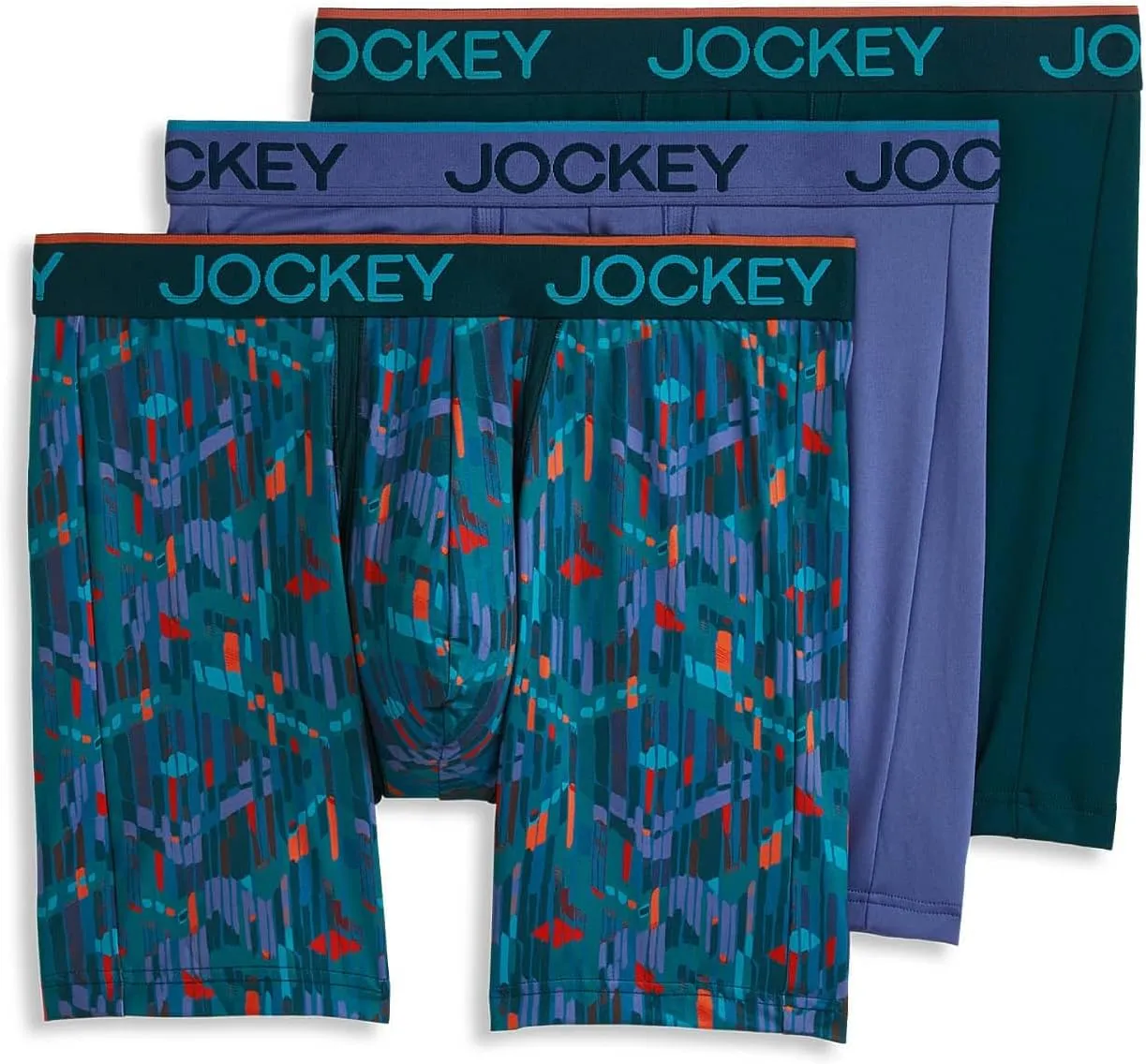 Jockey Men's Underwear Chafe Proof Pouch Microfiber 6" Boxer Brief - 3 Pack