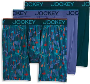 Jockey Men's Underwear Chafe Proof Pouch Microfiber 6" Boxer Brief - 3 Pack