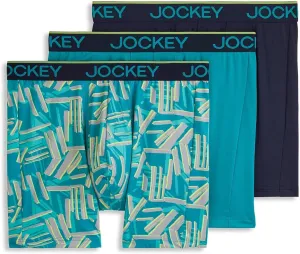 Jockey Men's Underwear Chafe Proof Pouch Microfiber 6" Boxer Brief - 3 Pack