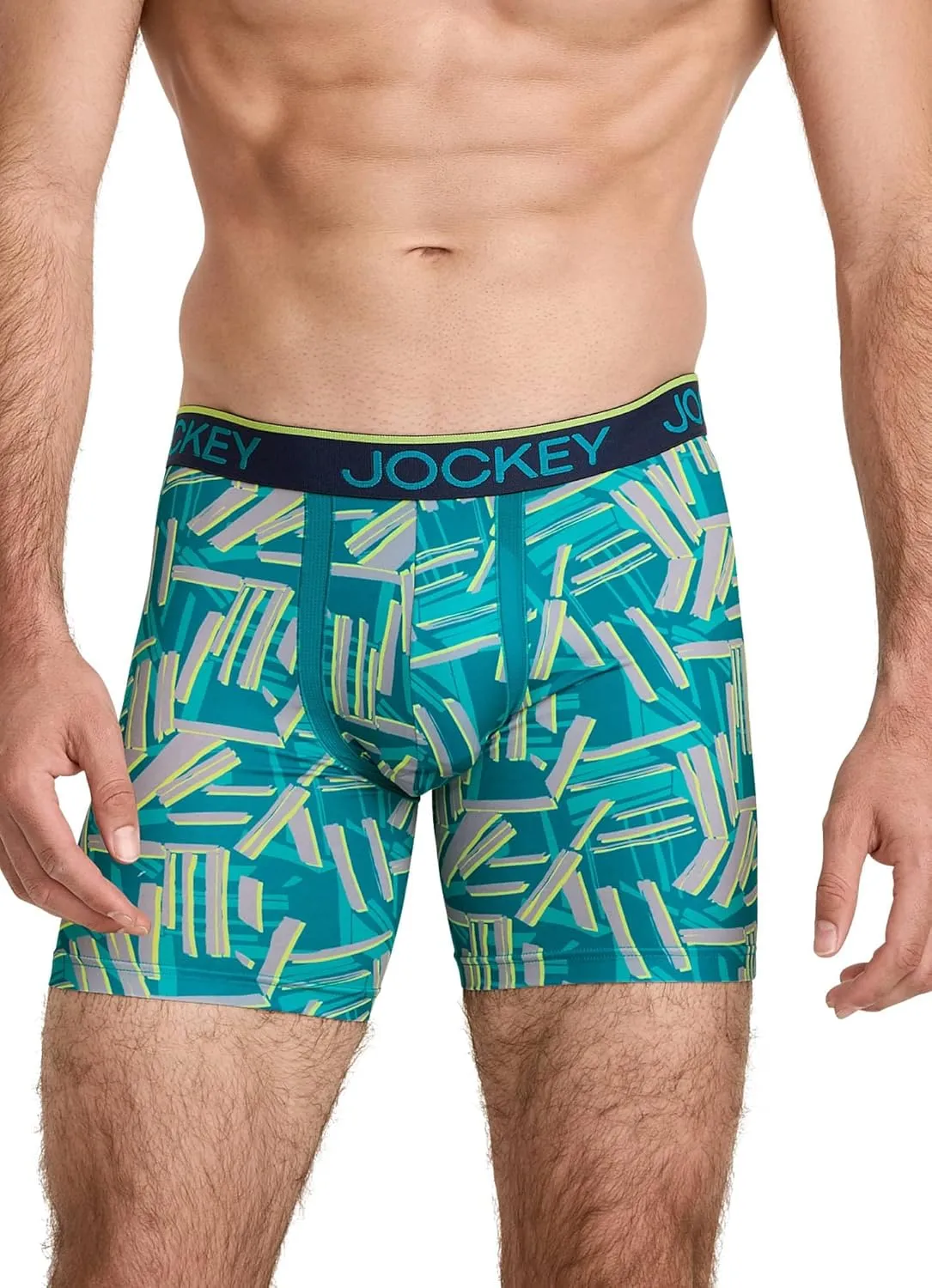 Jockey Men's Underwear Chafe Proof Pouch Microfiber 6" Boxer Brief - 3 Pack