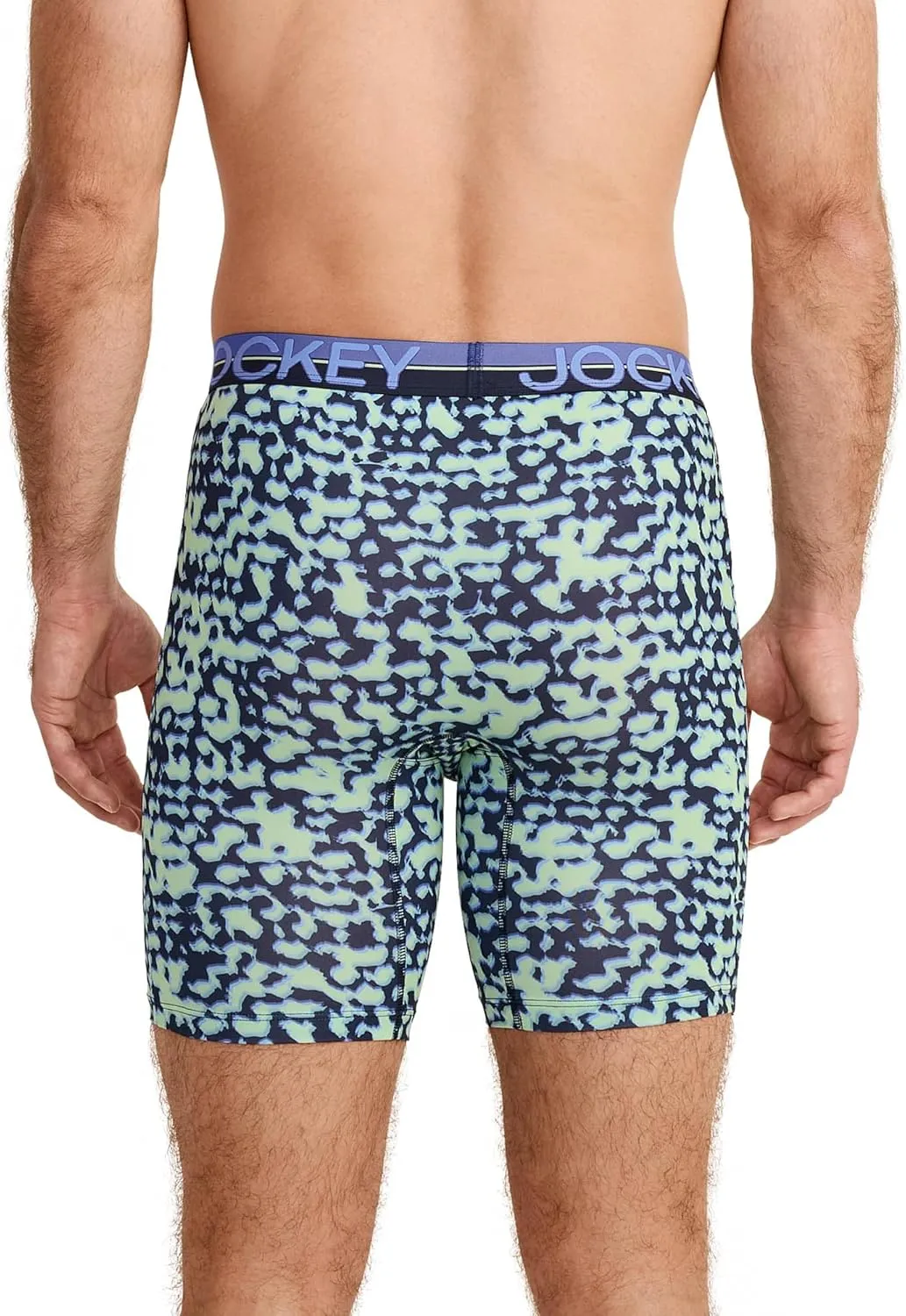 Jockey Men's Underwear Infinite Cool Microfiber Stretch 8" Long Leg Boxer Brief - 3 Pack