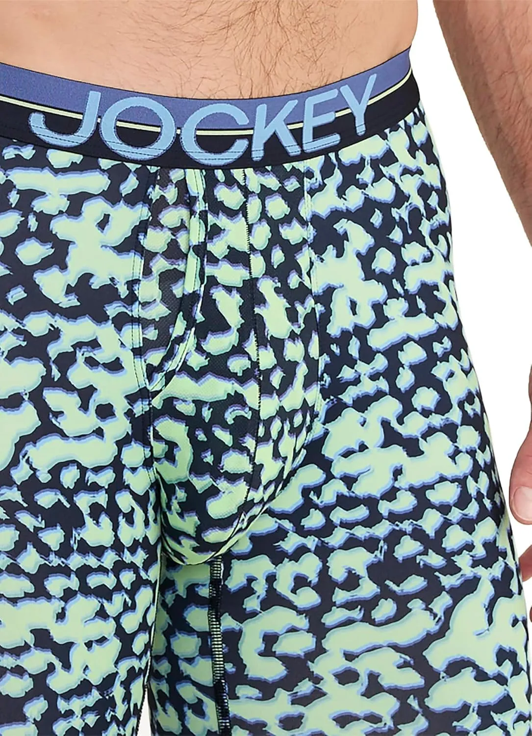 Jockey Men's Underwear Infinite Cool Microfiber Stretch 8" Long Leg Boxer Brief - 3 Pack