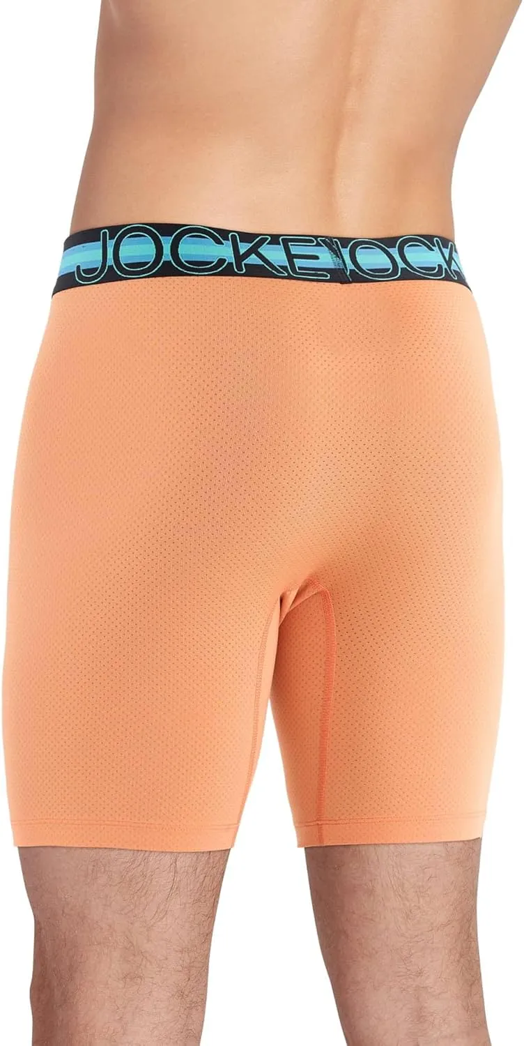 Jockey Men's Underwear Sport Stability Pouch Microfiber 9" Long Leg Boxer Brief