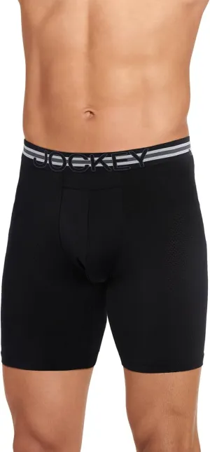 Jockey Men's Underwear Sport Stability Pouch Microfiber 9" Long Leg Boxer Brief