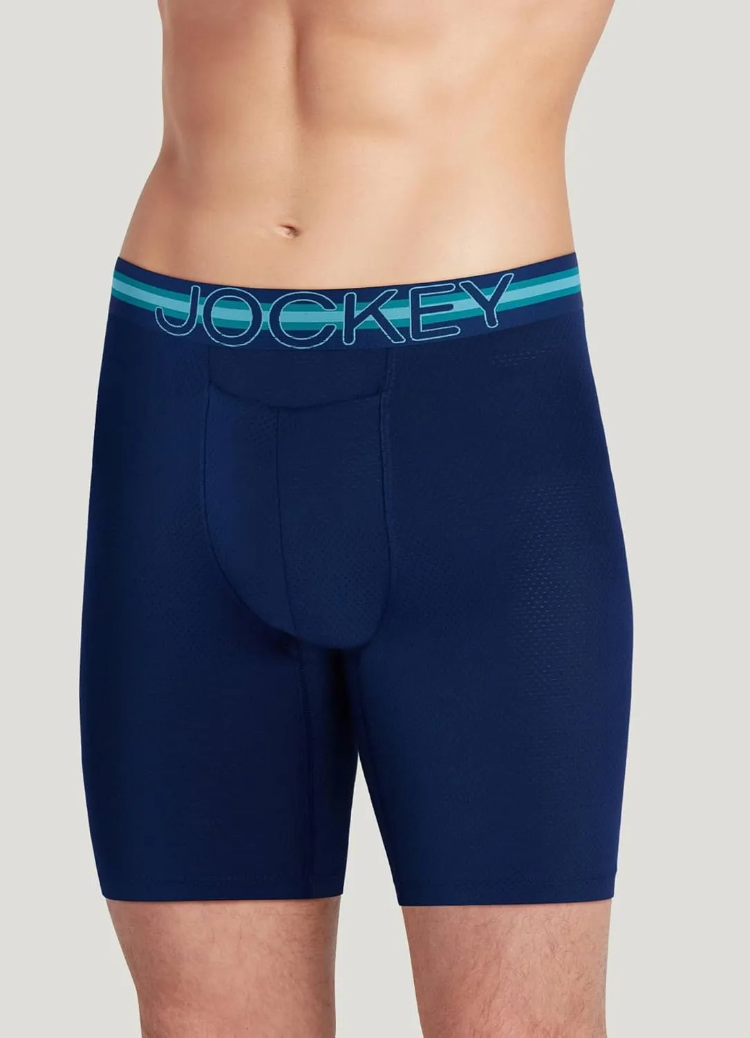 Jockey Men's Underwear Sport Stability Pouch Microfiber 9" Long Leg Boxer Brief