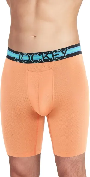 Jockey Men's Underwear Sport Stability Pouch Microfiber 9" Long Leg Boxer Brief