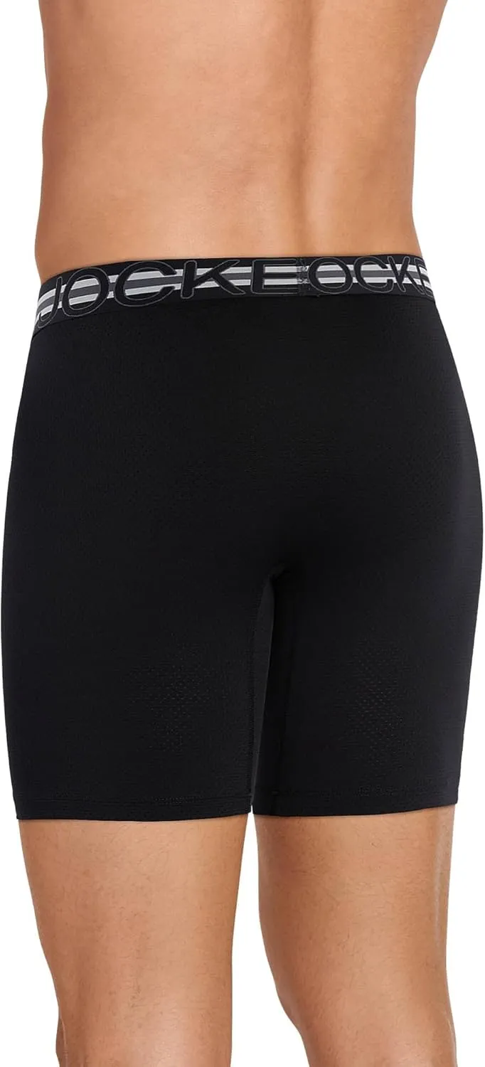 Jockey Men's Underwear Sport Stability Pouch Microfiber 9" Long Leg Boxer Brief