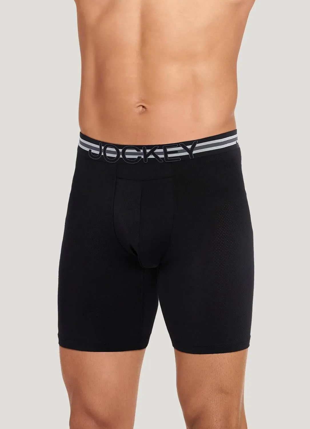 Jockey Men's Underwear Sport Stability Pouch Microfiber 9" Long Leg Boxer Brief