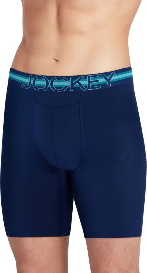 Jockey Men's Underwear Sport Stability Pouch Microfiber 9" Long Leg Boxer Brief