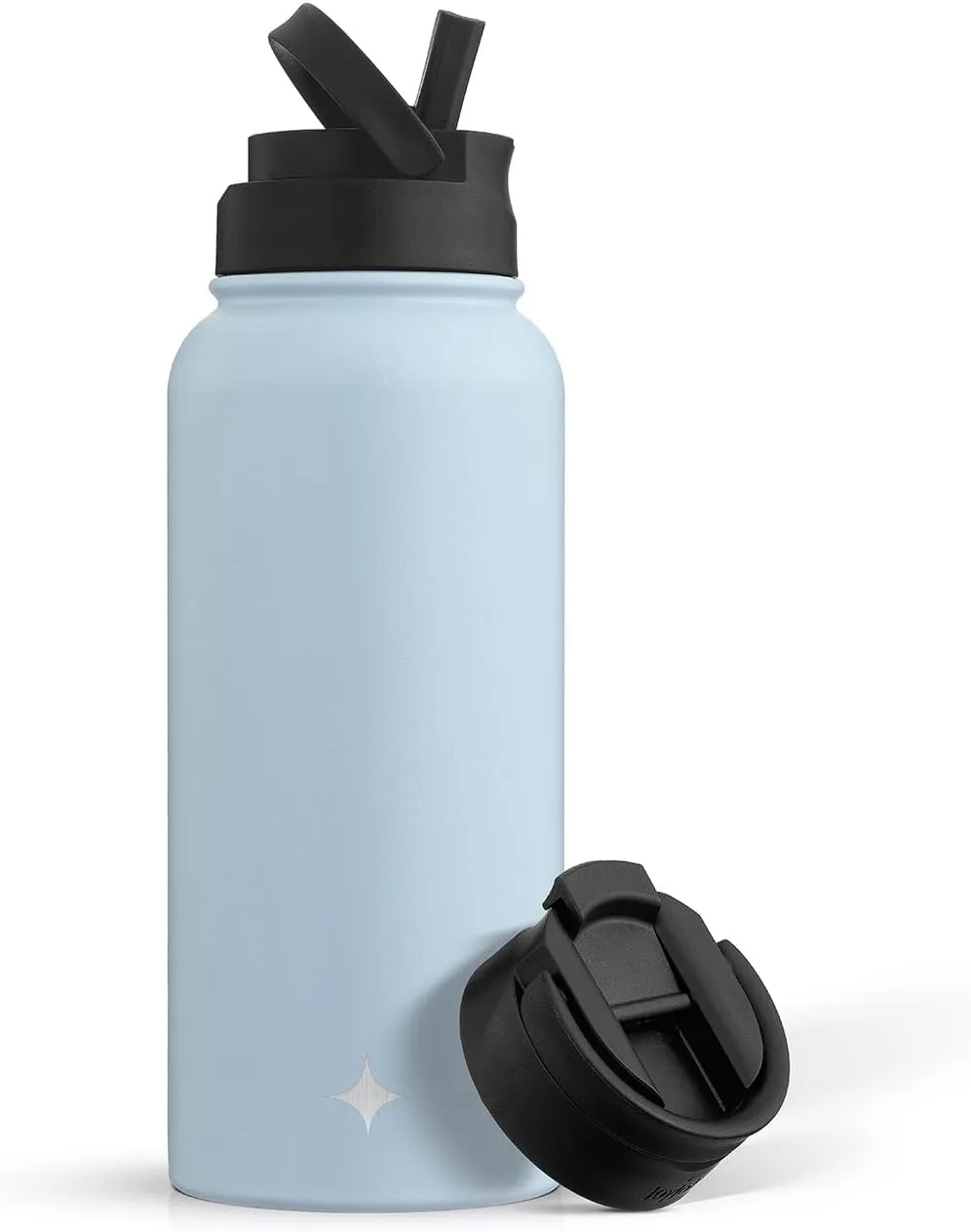 JoyJolt Triple Insulated Water Bottle with Straw Lid AND Flip Lid! 32oz Large Water Bottle, 12 Hour Hot/Cold Vacuum Insulated Stainless Steel Bottle. BPA-Free Leakproof Water Bottles - Thermos Bottle