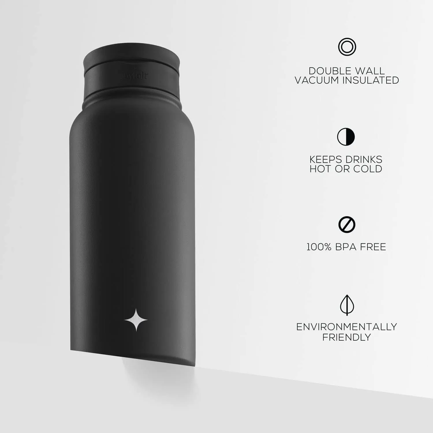 JoyJolt Triple Insulated Water Bottle with Straw Lid AND Flip Lid! 32oz Large Water Bottle, 12 Hour Hot/Cold Vacuum Insulated Stainless Steel Bottle. BPA-Free Leakproof Water Bottles - Thermos Bottle