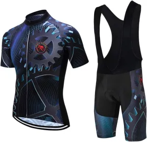 JPOJPO Men's Cycling Jersey Set,Bicycle Clothing Pro Team Short Sleeve MTB Bike Clothing Ropa Ciclismo,