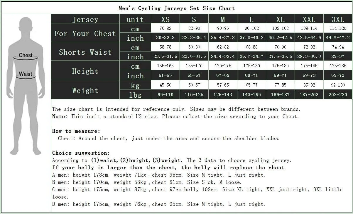 JPOJPO Men's Cycling Jersey Set,Bicycle Clothing Pro Team Short Sleeve MTB Bike Clothing Ropa Ciclismo,