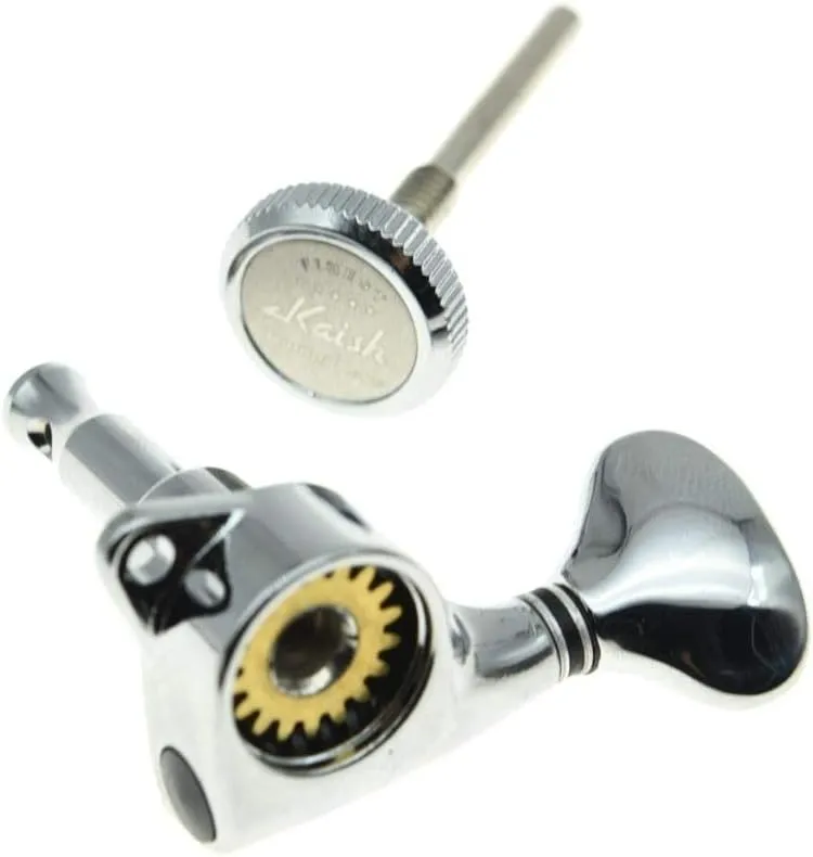 KAISH 18:1 Gear Ratio Guitar Locking Tuners Machine Heads Guitar Locking Tuning Keys Pegs for Strat/Tele/LP/SG most Electric or Acoustic Guitars Chrome