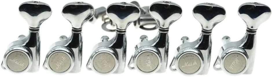 KAISH 18:1 Gear Ratio Guitar Locking Tuners Machine Heads Guitar Locking Tuning Keys Pegs for Strat/Tele/LP/SG most Electric or Acoustic Guitars Chrome