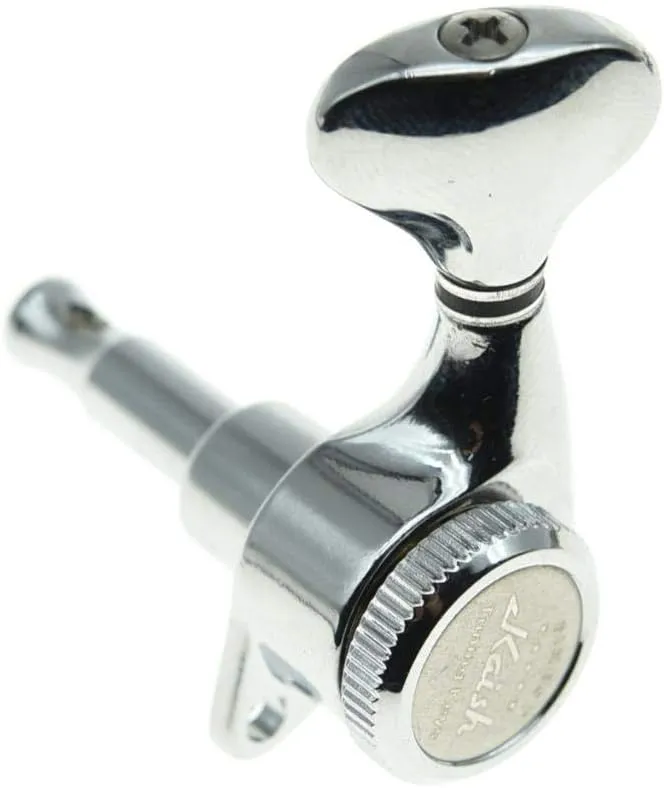 KAISH 18:1 Gear Ratio Guitar Locking Tuners Machine Heads Guitar Locking Tuning Keys Pegs for Strat/Tele/LP/SG most Electric or Acoustic Guitars Chrome