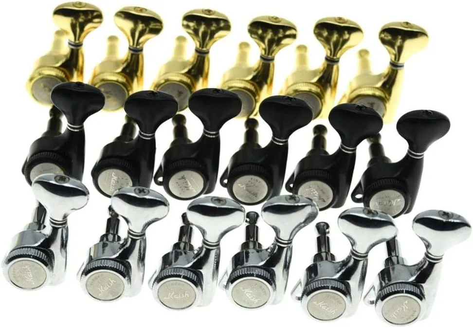 KAISH 18:1 Gear Ratio Guitar Locking Tuners Machine Heads Guitar Locking Tuning Keys Pegs for Strat/Tele/LP/SG most Electric or Acoustic Guitars Chrome