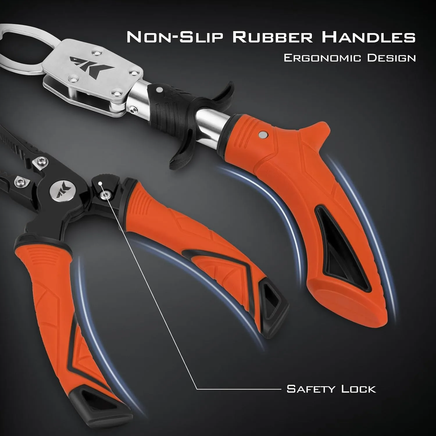 KastKing Paradox Fishing Pliers, Angled Fish Lip Gripper, Saltwater Resistant 420 Stainless Steel Fishing Tools, Fishing Pliers Hook Remover with Ergonomic Handle, Fishing Gifts for Men