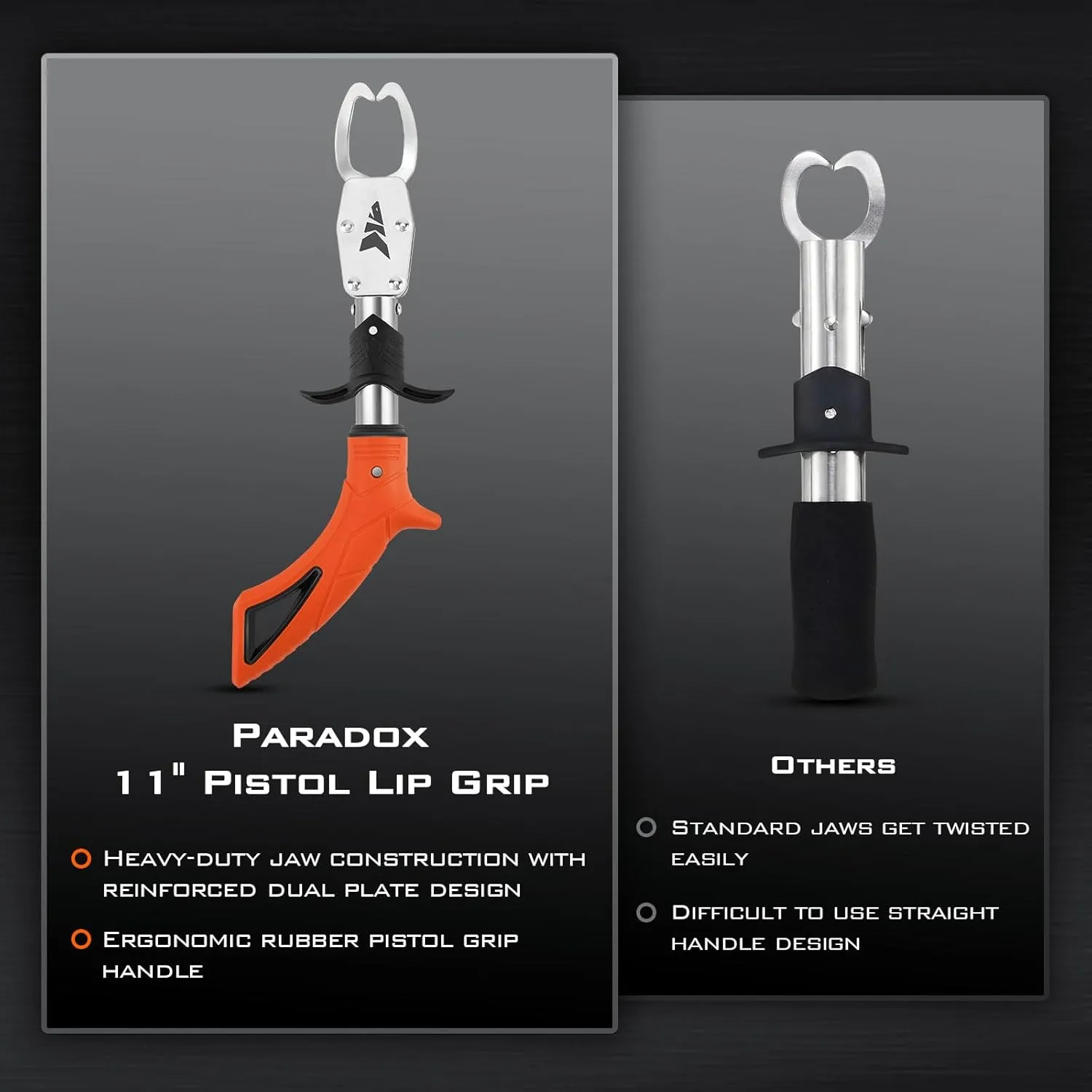 KastKing Paradox Fishing Pliers, Angled Fish Lip Gripper, Saltwater Resistant 420 Stainless Steel Fishing Tools, Fishing Pliers Hook Remover with Ergonomic Handle, Fishing Gifts for Men