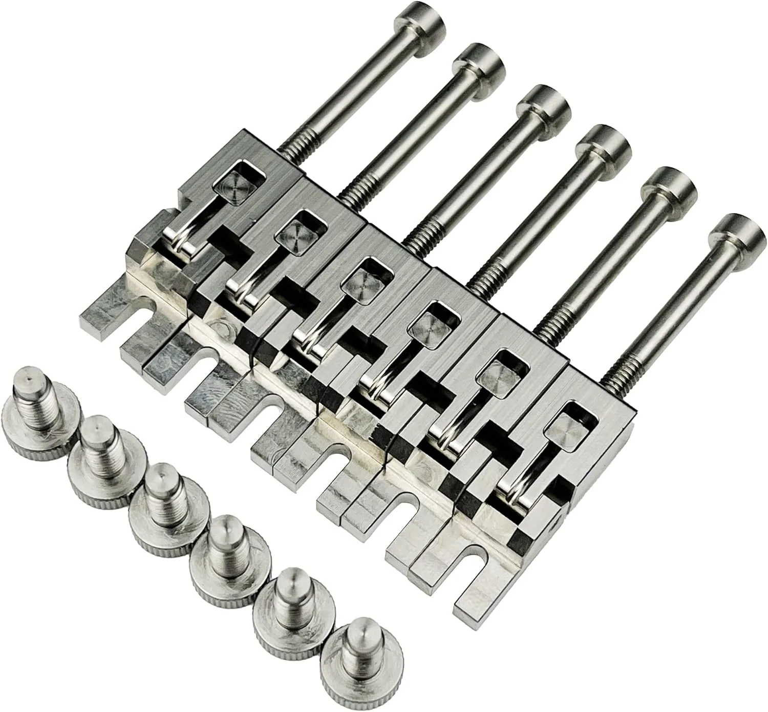Kaynes Stainless Steel Locked saddle - Double Locking Tremolo Systyem Bridge Saddles and Screws for Floyd Rose Electric Guitar Replacement Accessories