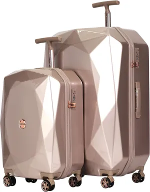 kensie Women's Gemstone Luggage, Rose Gold, 2 Piece Set (28"/20")