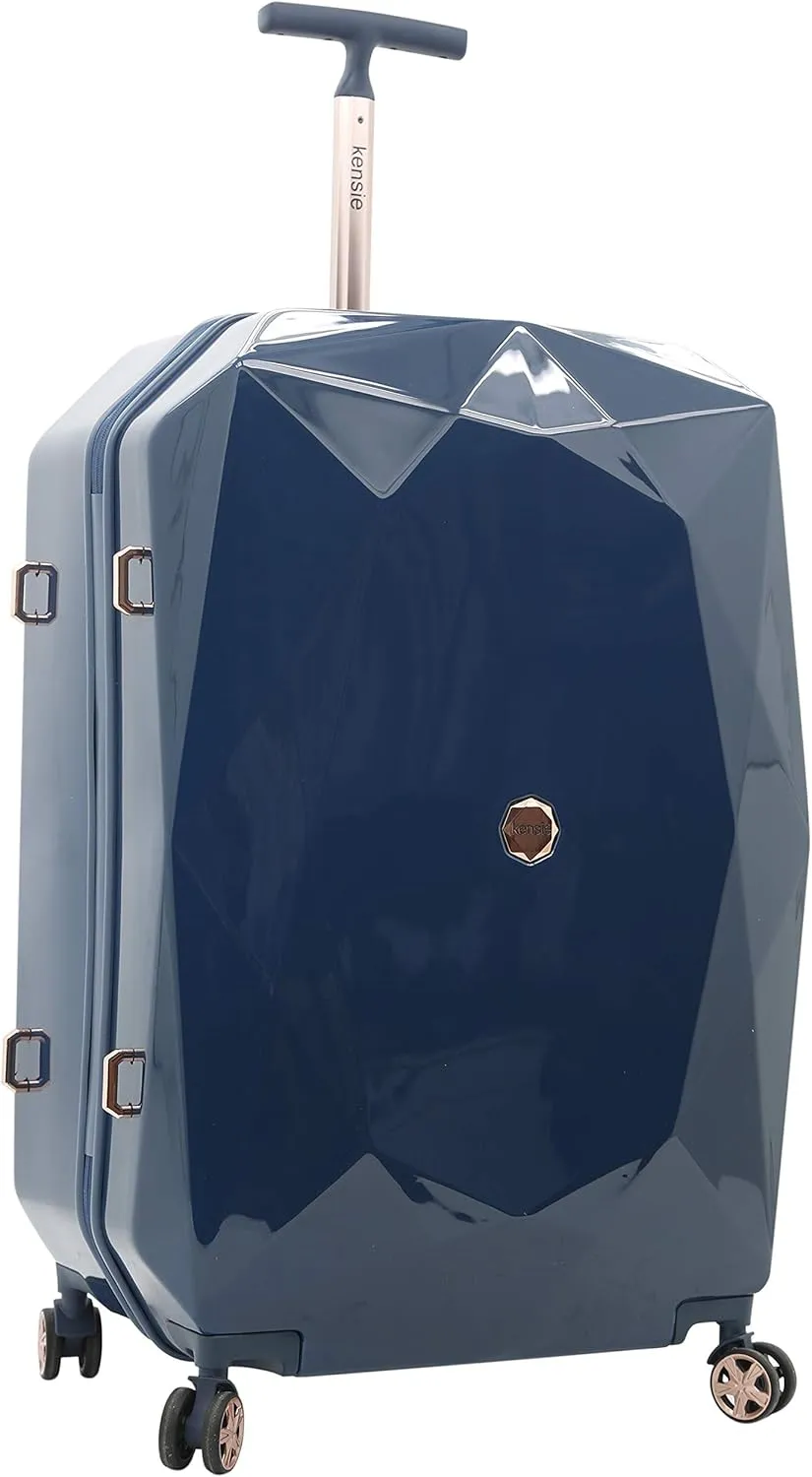 kensie Women's Gemstone Luggage Set, Midnight Blue, 20-Inch Carry-On