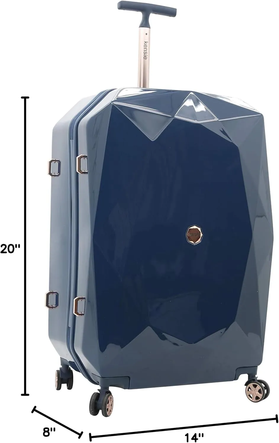 kensie Women's Gemstone Luggage Set, Midnight Blue, 20-Inch Carry-On