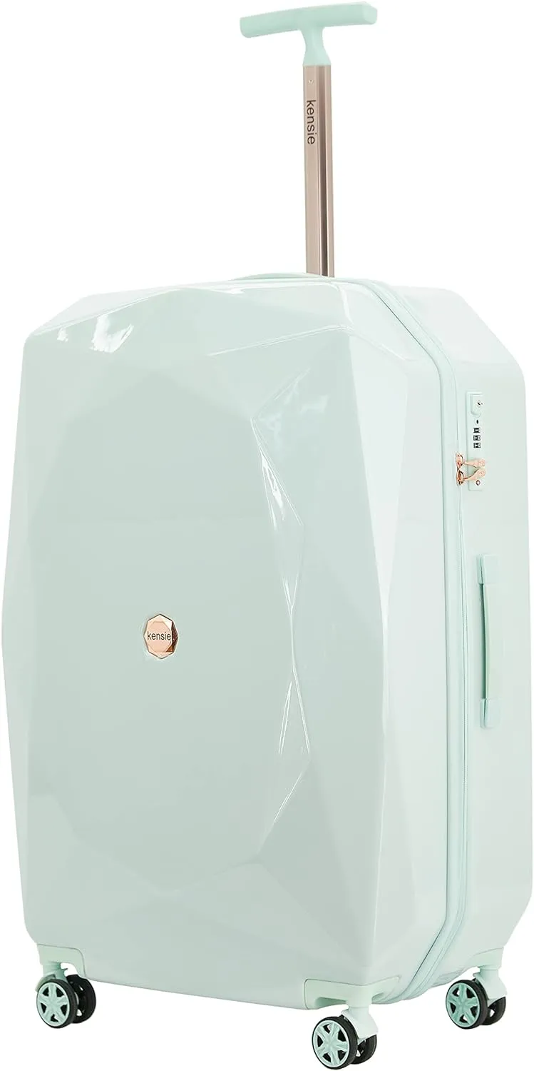 kensie Women's Gemstone Luggage Set, Mint, 20-Inch Carry-On