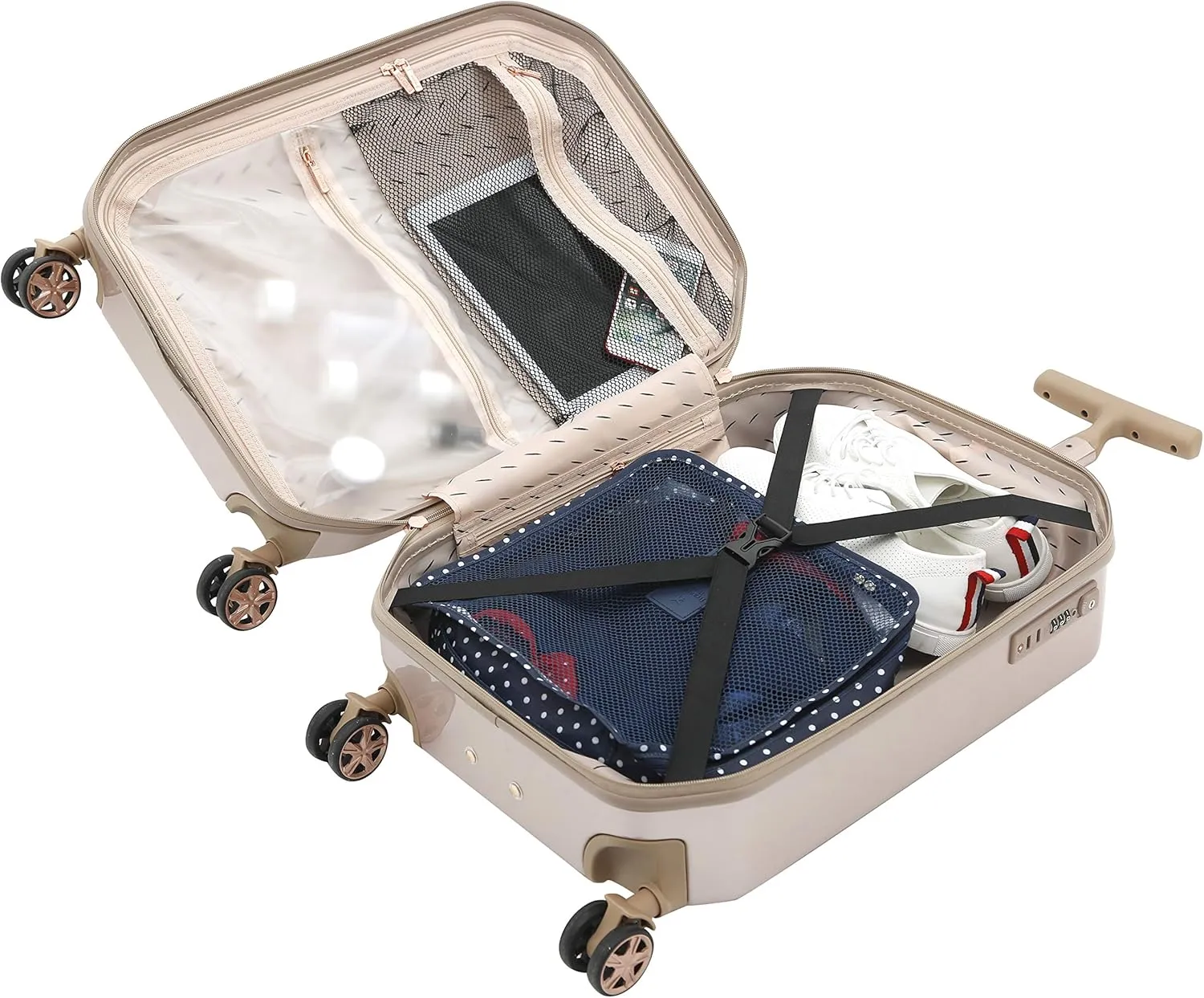 kensie Women's Gemstone Luggage Set, Rose Gold, 20-Inch Carry-On