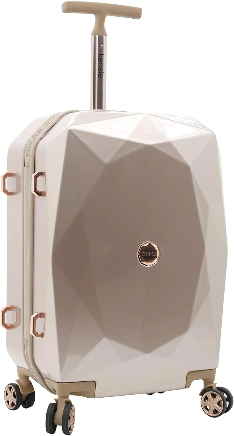 kensie Women's Gemstone Luggage Set, Rose Gold, 20-Inch Carry-On