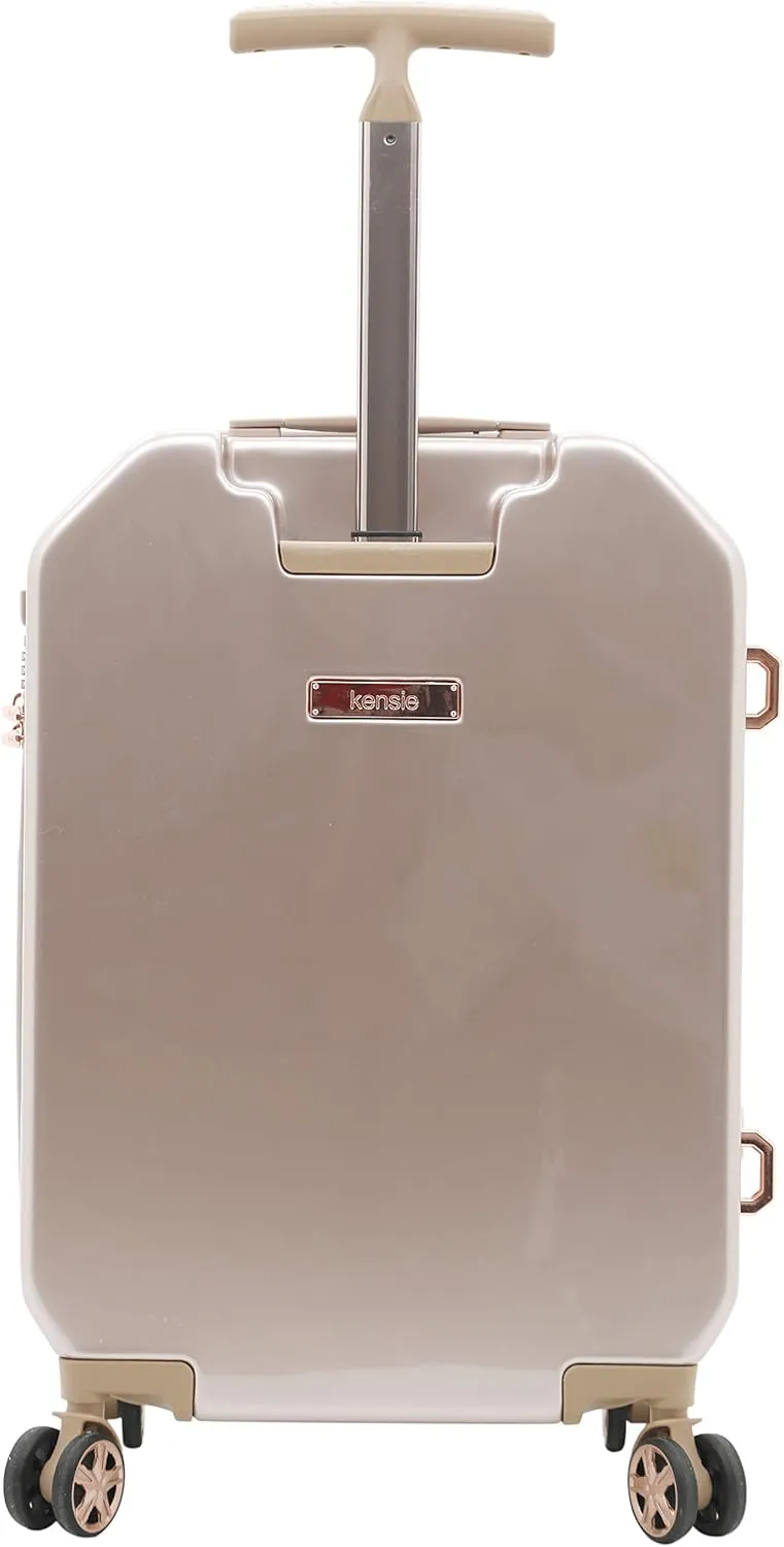 kensie Women's Gemstone Luggage Set, Rose Gold, 20-Inch Carry-On