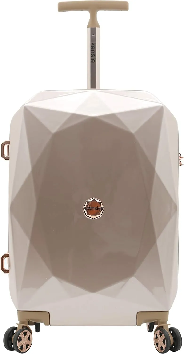 kensie Women's Gemstone Luggage Set, Rose Gold, 20-Inch Carry-On
