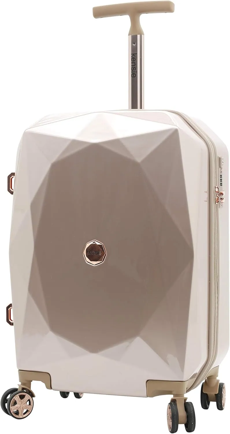 kensie Women's Gemstone Luggage Set, Rose Gold, 20-Inch Carry-On