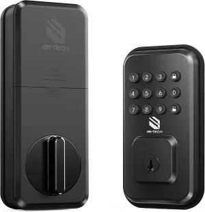Keyless Entry Door Lock with Keypad – Smart Digital Deadbolt for Front Door with 2 Keys, Electronic Door Lock with Anti-Peeping Code, Auto-Locking, One-time Password for Customer, Black