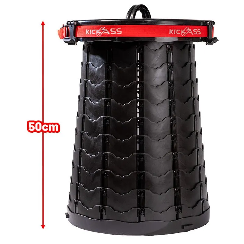 KickAss Large Portable Outdoor Pop Up Stool/Bin with Lid