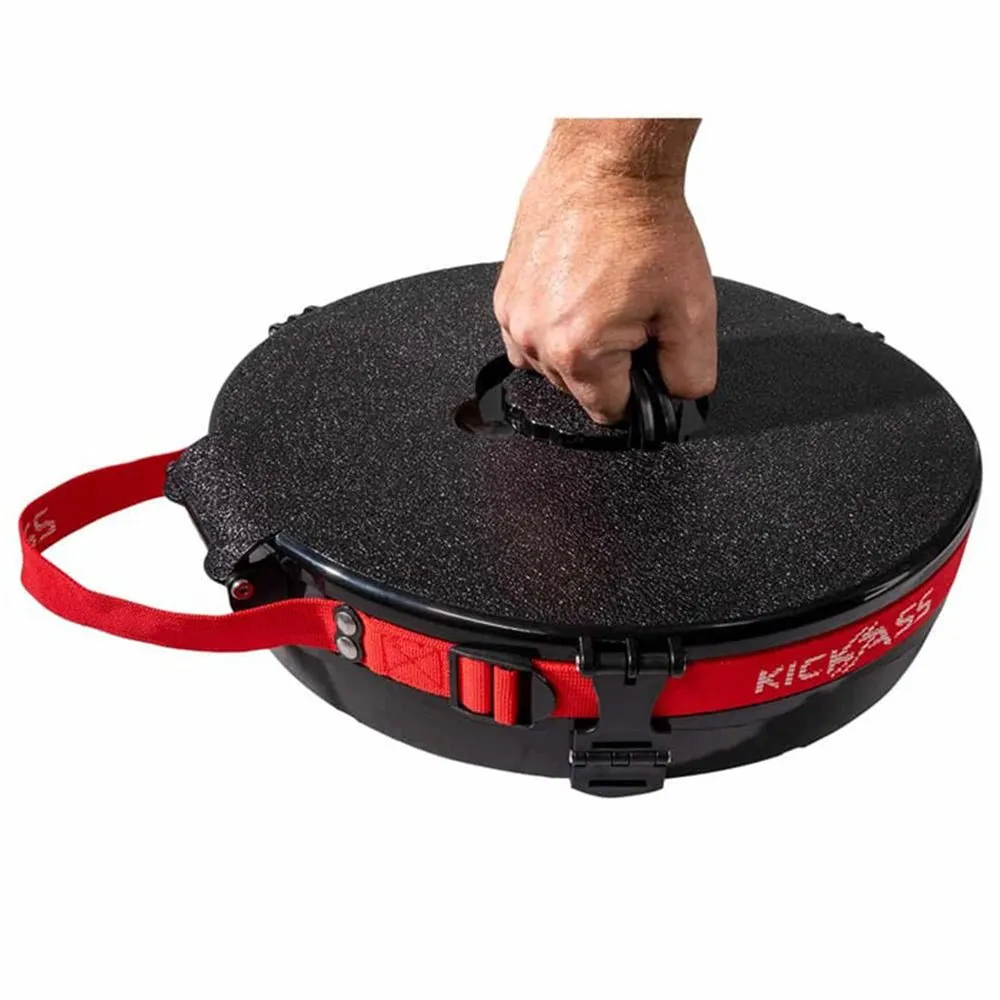 KickAss Large Portable Outdoor Pop Up Stool/Bin with Lid