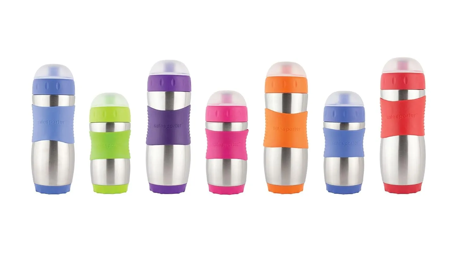 Kid Basix Safe Sporter | Lunch & Sport Stainless Steel Water Bottle | Easy Pull Spout | Mud Cap|Dishwasher Safe |Holds 12 Oz. | Fuchsia