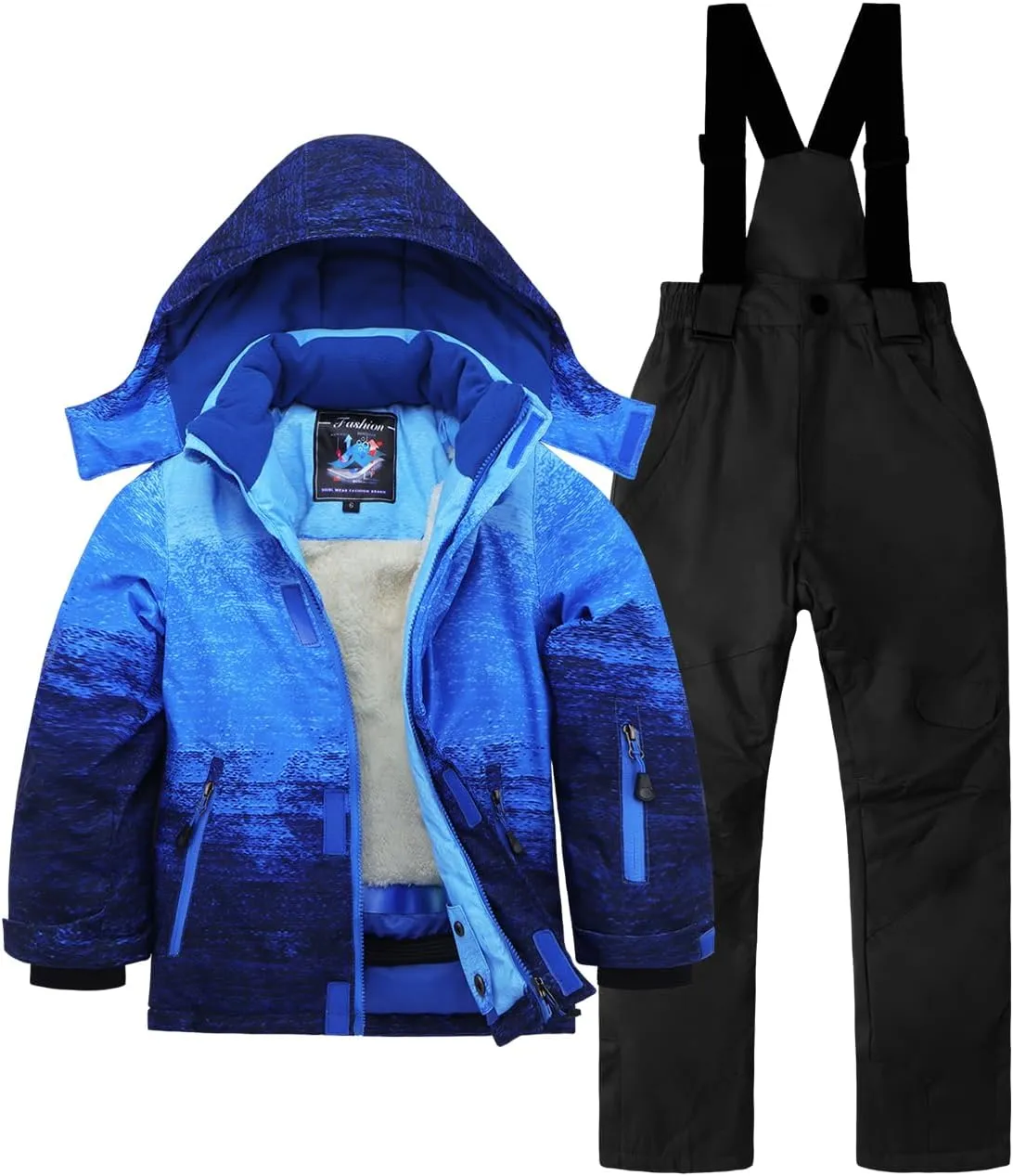 Kids Ski Jacket & Pants Set Winter Snowboarding Rain Coats Girls Boys Snow Suits