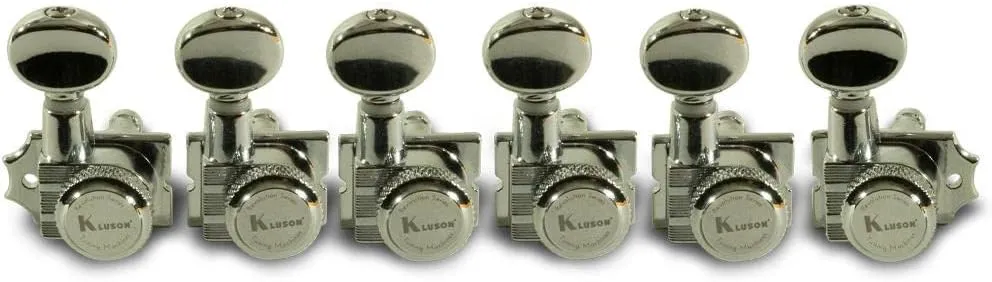 Kluson Revolution 6L H-Mount Tuners, Staggered Posts, CHROME - #KRHL-6BX-C