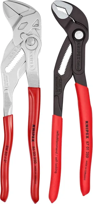 Knipex - 2 Pc 10" Cobra Water Pump and Pliers Wrench Set (9K0080147US)