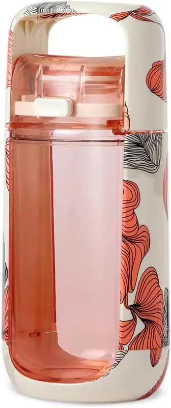 KOR One Planet 13.5oz Tritan Water Bottle with Lid Safety Lock, One Click Open Cap and Ergonomic Carry Handle - Features Unique Water-Dipped Designs Inspired by Nature