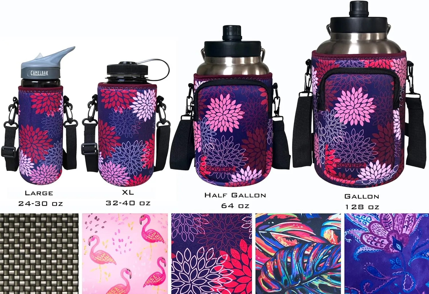 Koverz Half Gallon Jug Carrier, 64oz Bottle Carrier Compatible with Yeti & RTIC Half Gallon Jugs - Midnight Mums