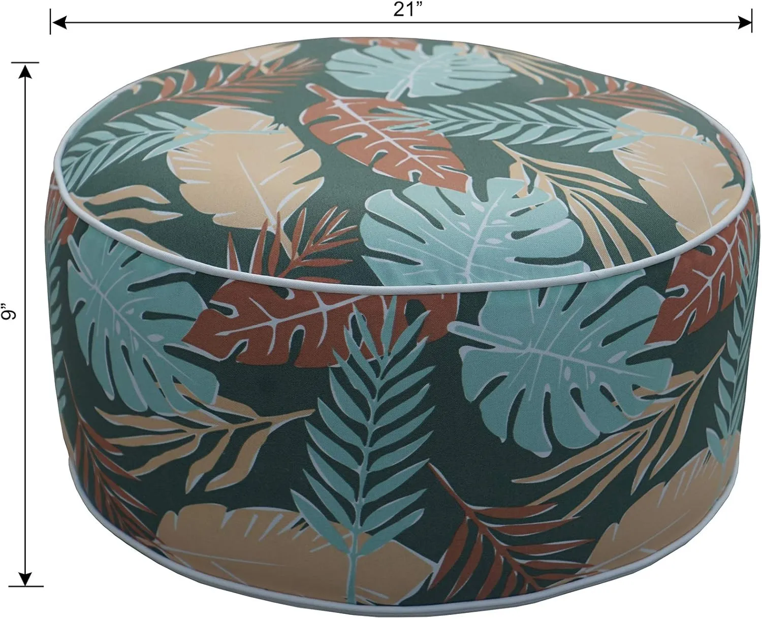 Kozyard Inflatable Stool Ottoman Used for Indoor or Outdoor, Kids or Adults, Camping or Home (Leaf Pattern)