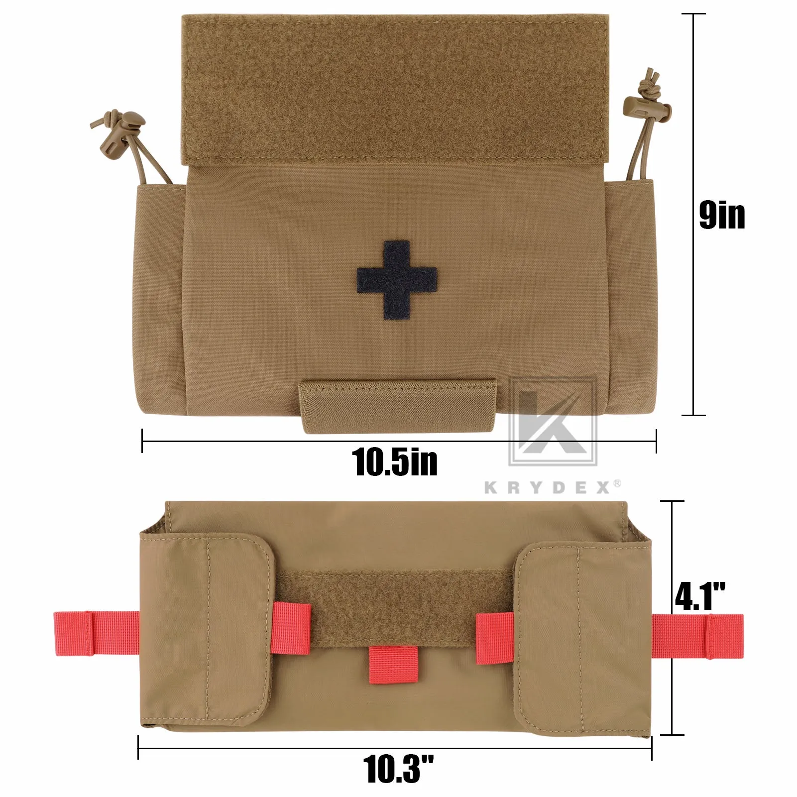 Krydex Tactical First AID Trauma Roll Up Medic Pouch EMT IFAK Dangler Drop Dump Pouch for Vest Chest Rig
