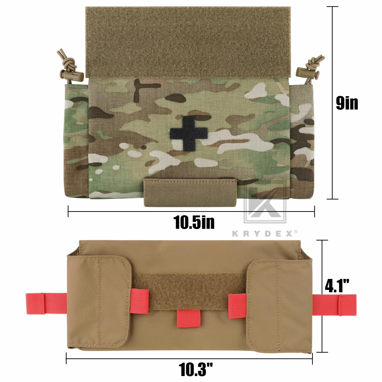 Krydex Tactical First AID Trauma Roll Up Medic Pouch EMT IFAK Dangler Drop Dump Pouch for Vest Chest Rig