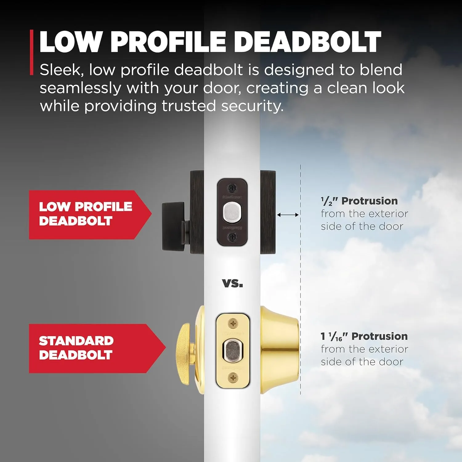Kwikset San Clemente Front Door Lock Handle and Deadbolt Set, Entry Handleset Exterior with Interior Reversible Lever, Venetian Bronze, Pick Resistant SmartKey Rekey Deadbolt Security